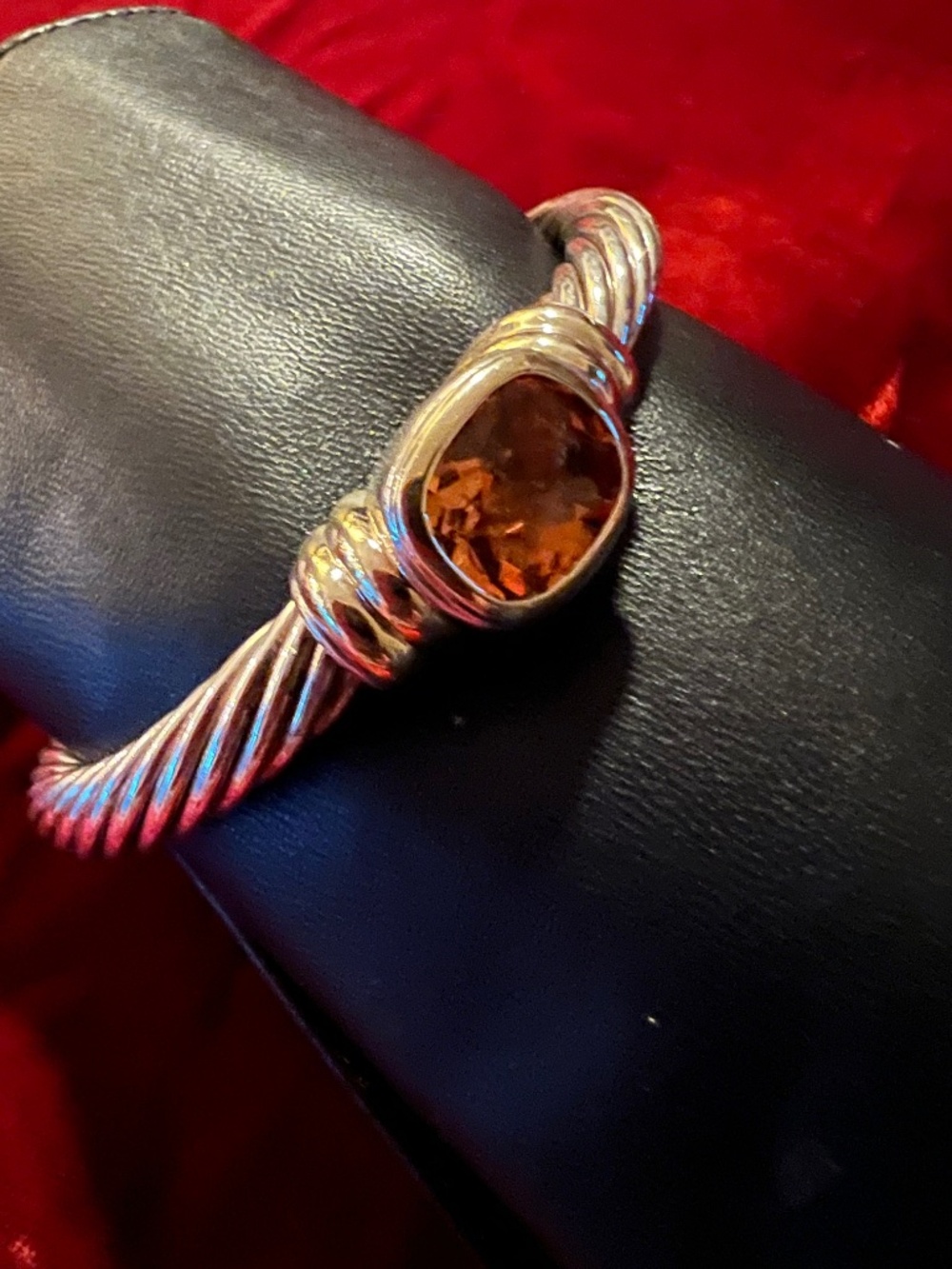 David Yurman 7mm Cable Nobless Bracelet Citrine--585/14K , 925 Sterling Silver